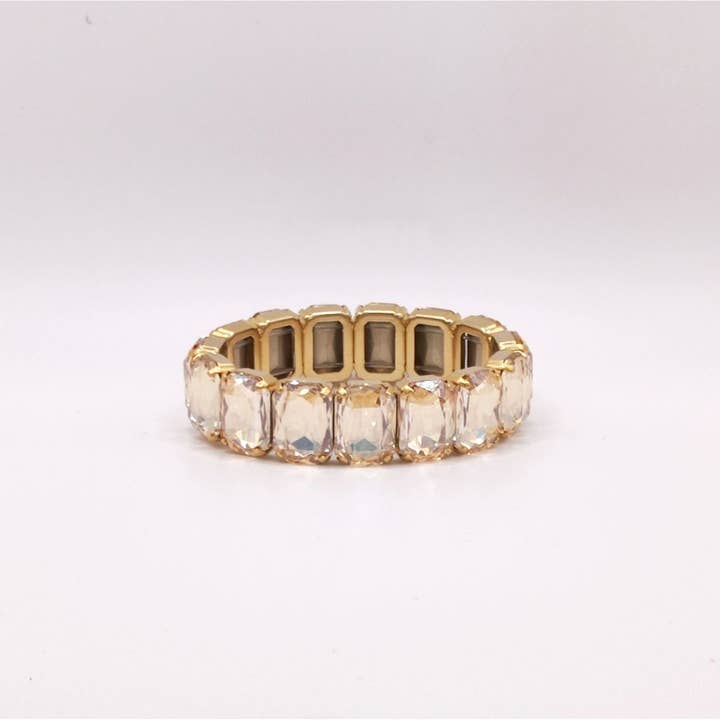 Elastiska Lux åttkantiga stenar armband - Golden Shadow Otp för wholesale av QUÉ MÁS JEWELS