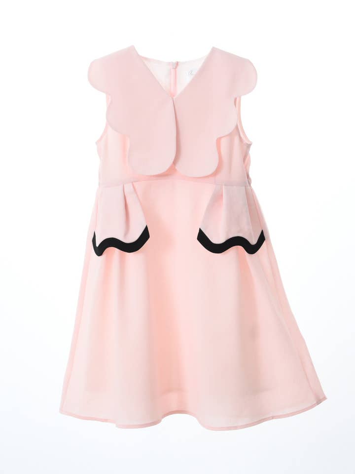 Colette dress (blush-pink/black) for wholesale by Aisabobo