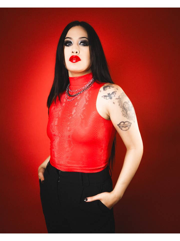 The Pretty Cult - Wholesale Blouse - Women's - Inferno Viper Crop Top