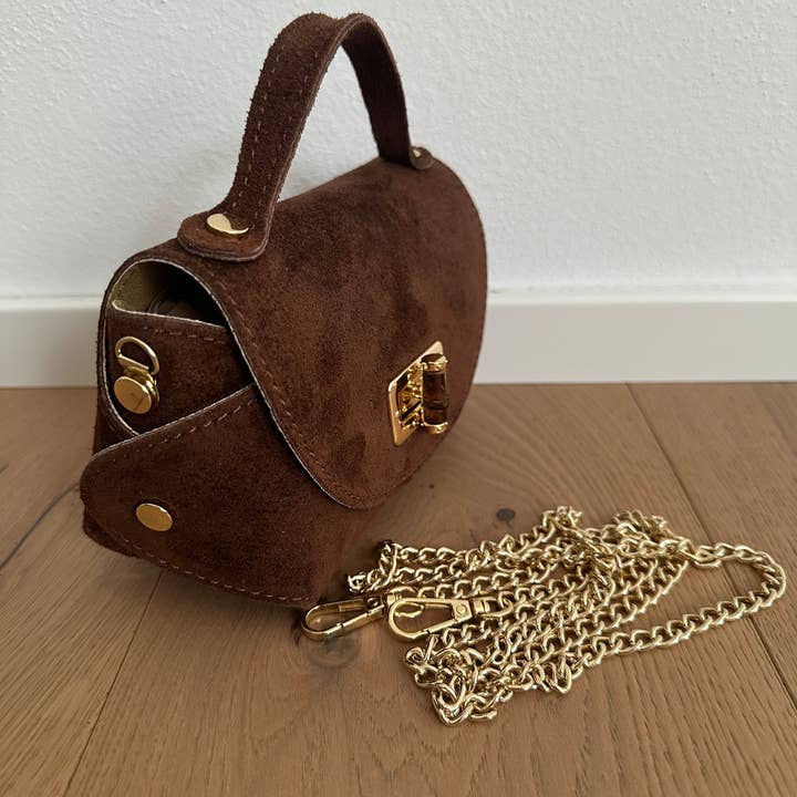 Zhade - Wholesale Crossbody Bag - Women's - SIERRA suede mini bag in genuine leather with chain strap4