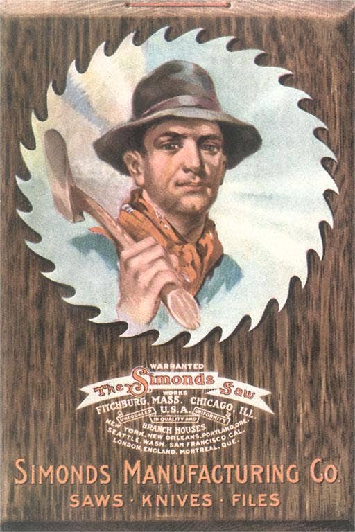 Found Image Press - Wholesale Postcard - Postcard AM-189 Logger on Circular Saw Blade0