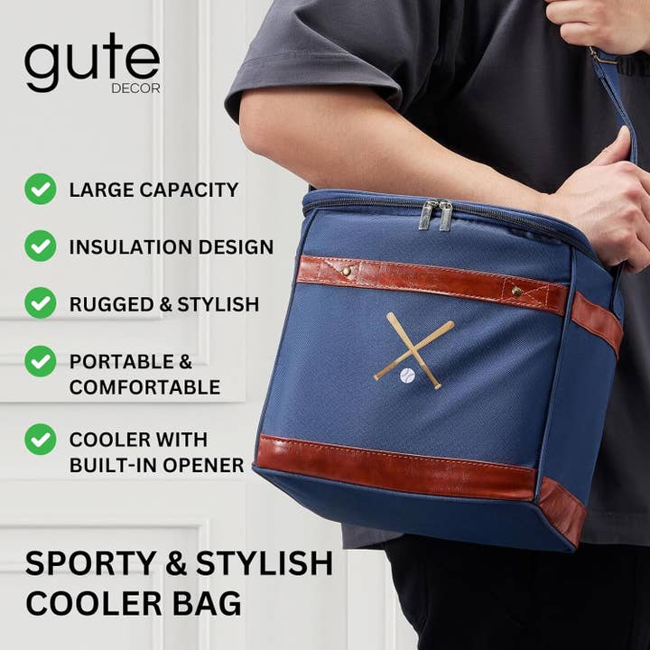 The Wine Savant / Khen Glassware - Wholesale Cooler/Cooler Bag - Premium Insulated Cooler, Baseball Soft-Sided Tote Bag