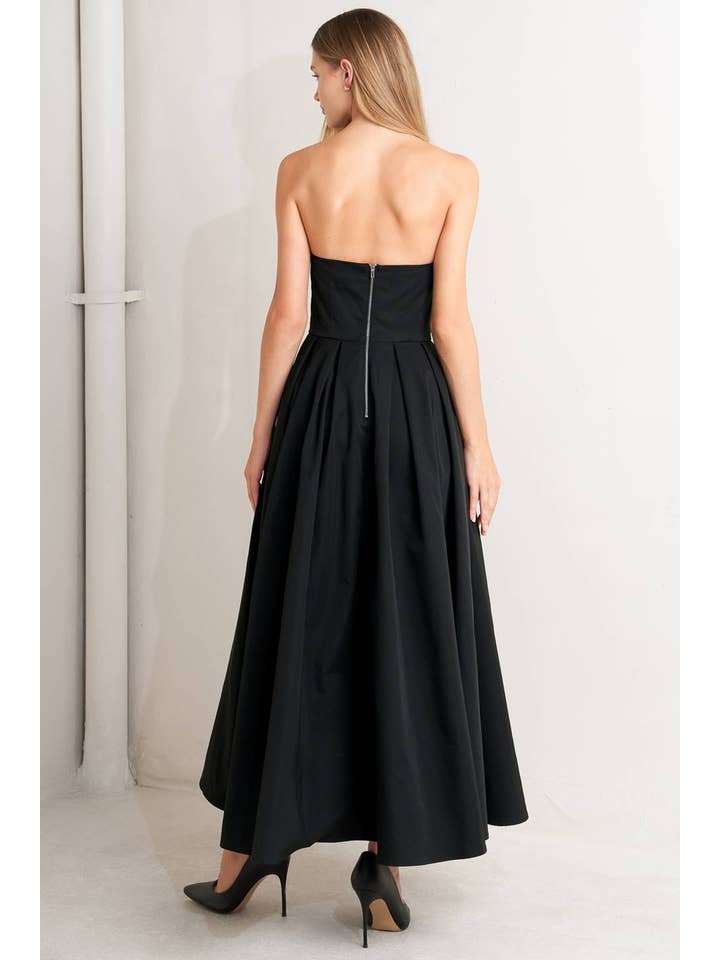 Black A solid woven midi dress - FD1821 for wholesale on Faire4