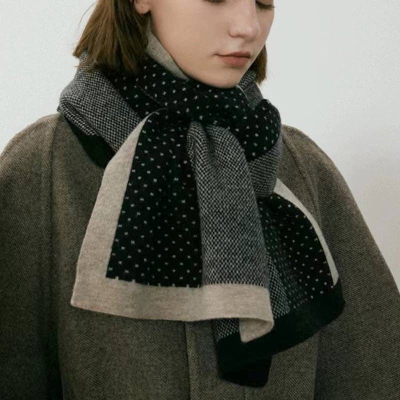 Dipped Shop - Vendita all'ingrosso Sciarpa - Donna - 2+ Sciarpe a Maglia a Punti con Colore a Contrasto DPKS10061