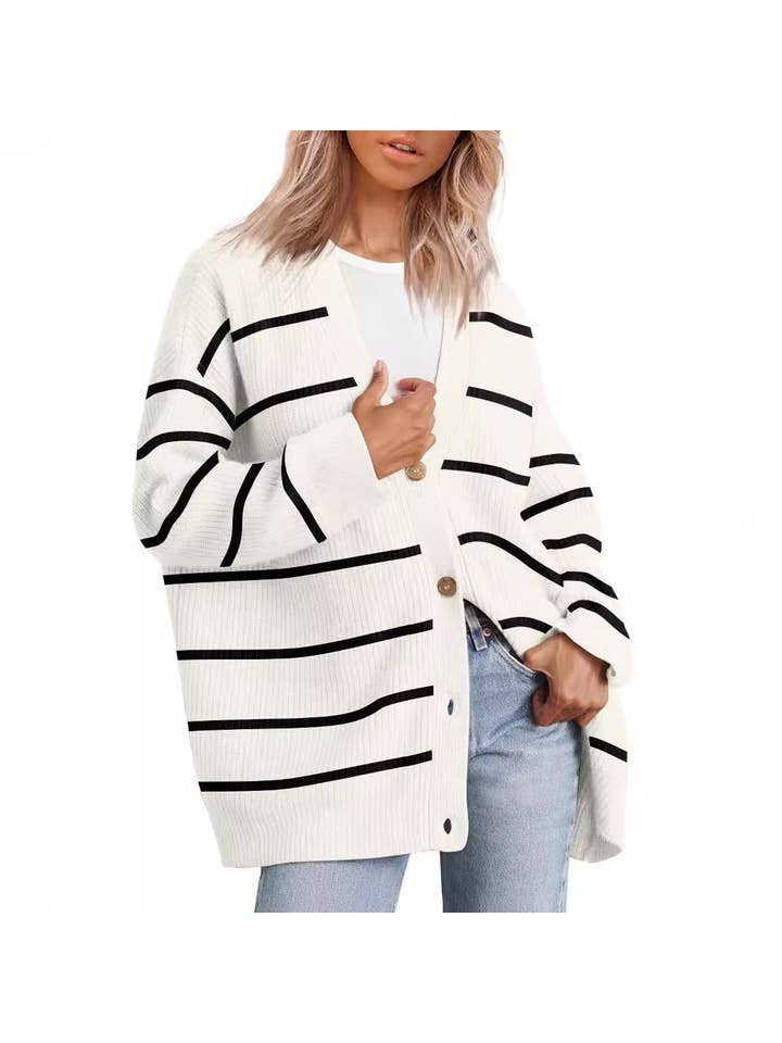 Chicto - Wholesale Cardigan - Women's - Simple Knitting Cardigan Button V-Neck Solid Color Sweater