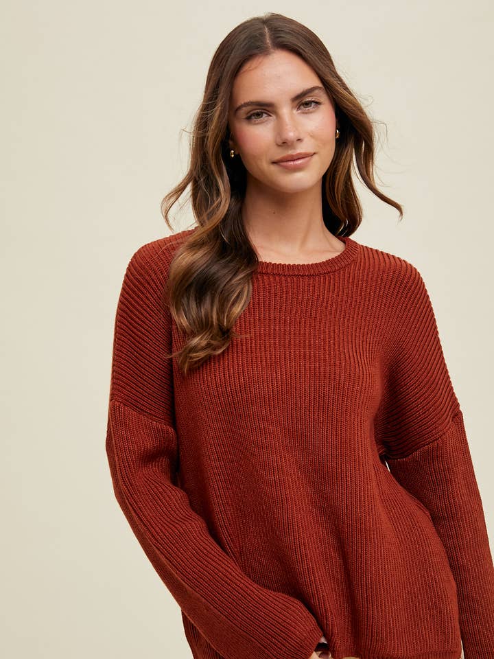 GERIPPTER PULLOVER MIT KURZEN SCHULTERN//WL24-8965 für den Großhandel von Wishlist Apparel