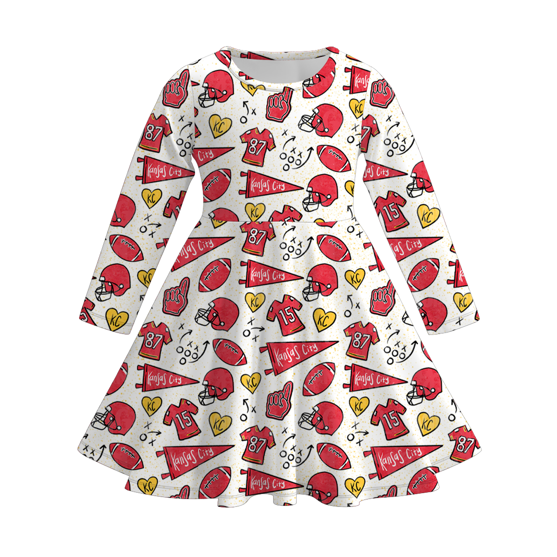 Little Trendy - Vente Robe – enfant - Robe tourbillon maillot de football pour filles4