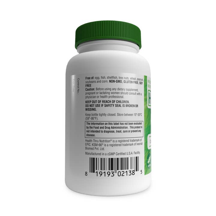 Health Thru Nutrition - Wholesale Oral Supplement/Vitamin - Ashwagandha Ksm-66® 500mg (Non-gmo) 60 Vegecaps 2