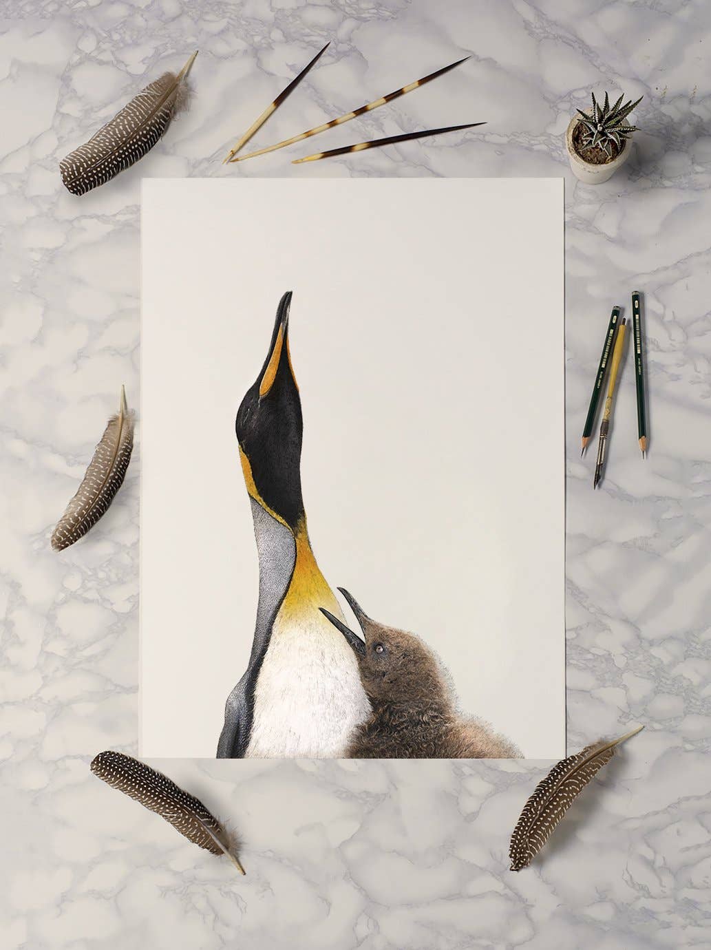 Hidden Planet - Wholesale Art Print - King penguins - A4 Print (landscape)3