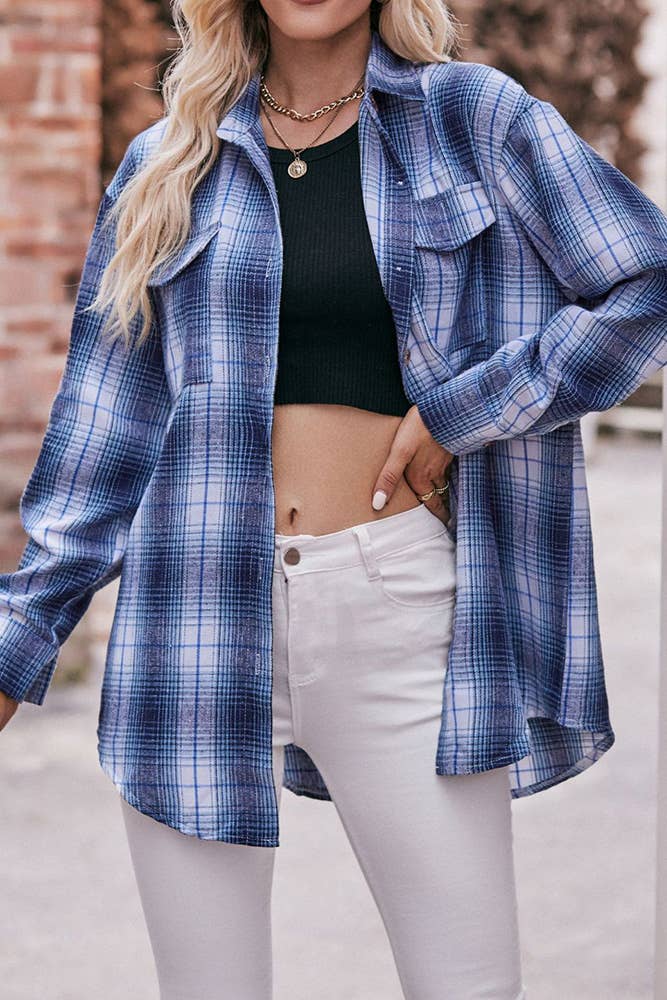 Comely Fashion - Wholesale Button Down Shirt - Women's - Women Plaid Blouse Buttoned Fall Sesaon Shirt CF-MD0740