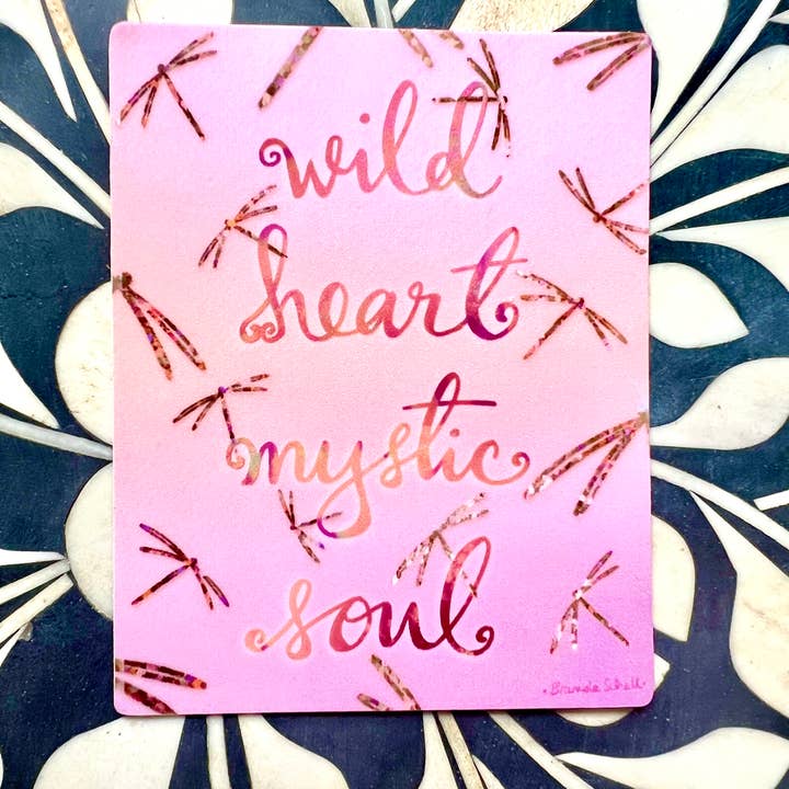 Wild Heart Mystic Soul Vinyl Sticker for wholesale by Bramble Schell Studio