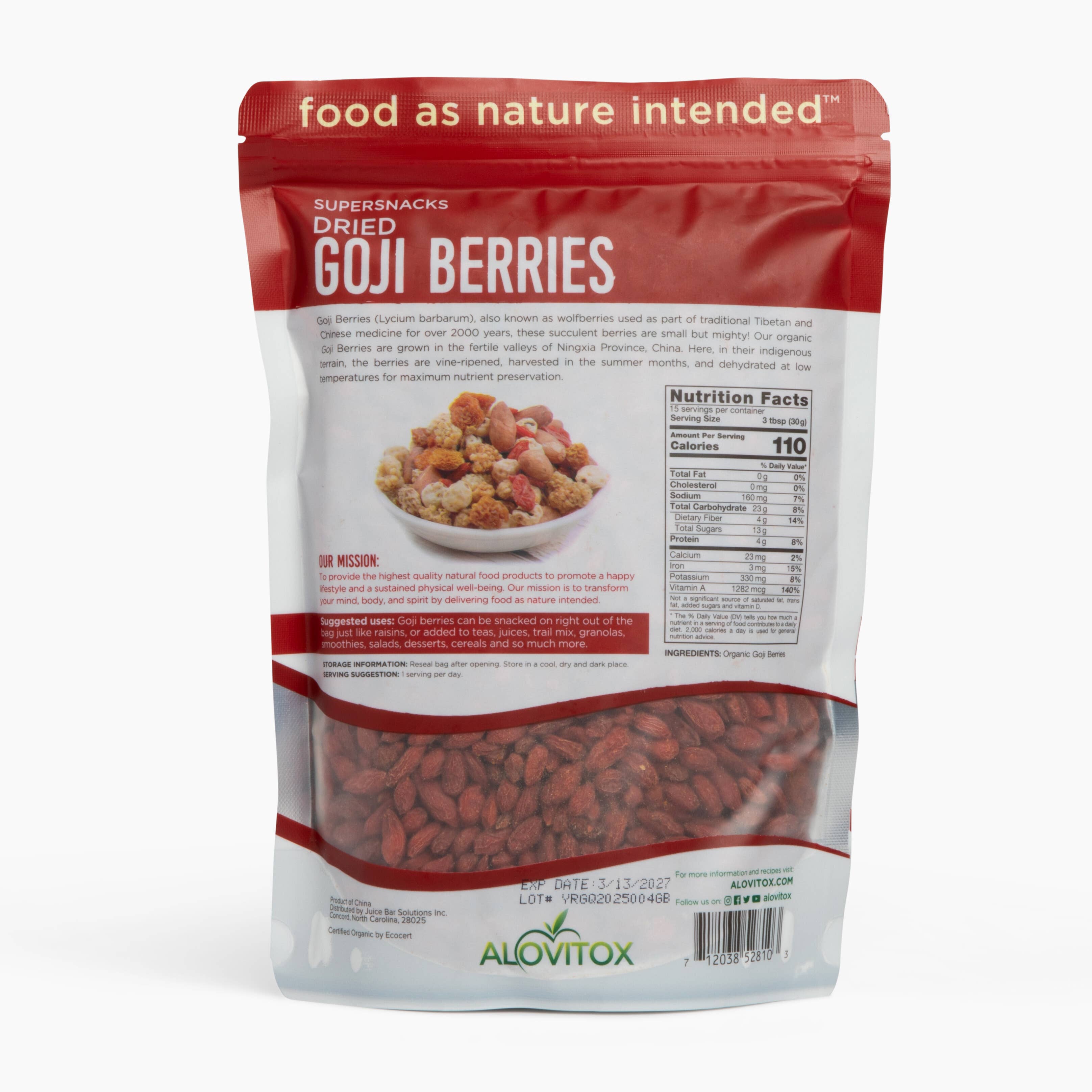 Alovitox - Vendita all'ingrosso Frutta secca/disidratata - Bacche di Goji Biologiche Certificate1