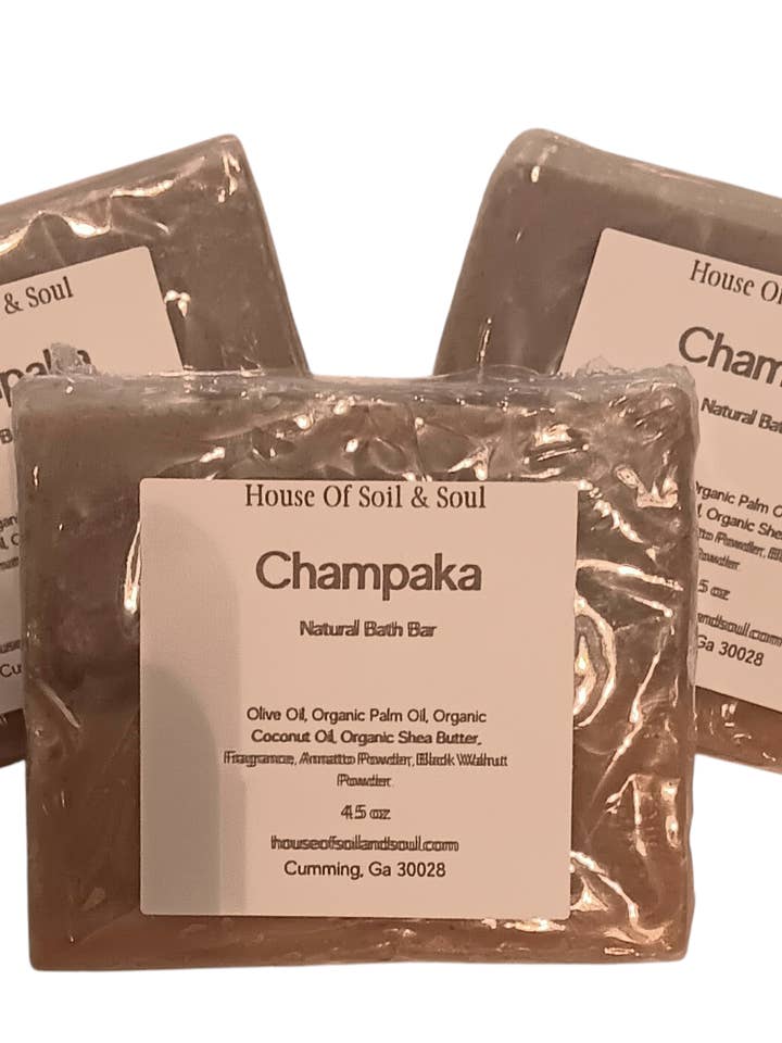 Champaka All Natural Vegan Handcrafted Bath Bar for wholesale by House Of Soil & Soul