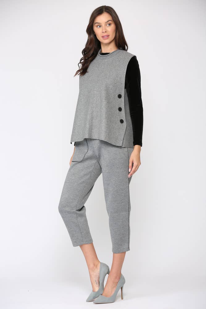 GRÅ Felecia vävd borstad väst för wholesale på Faire7