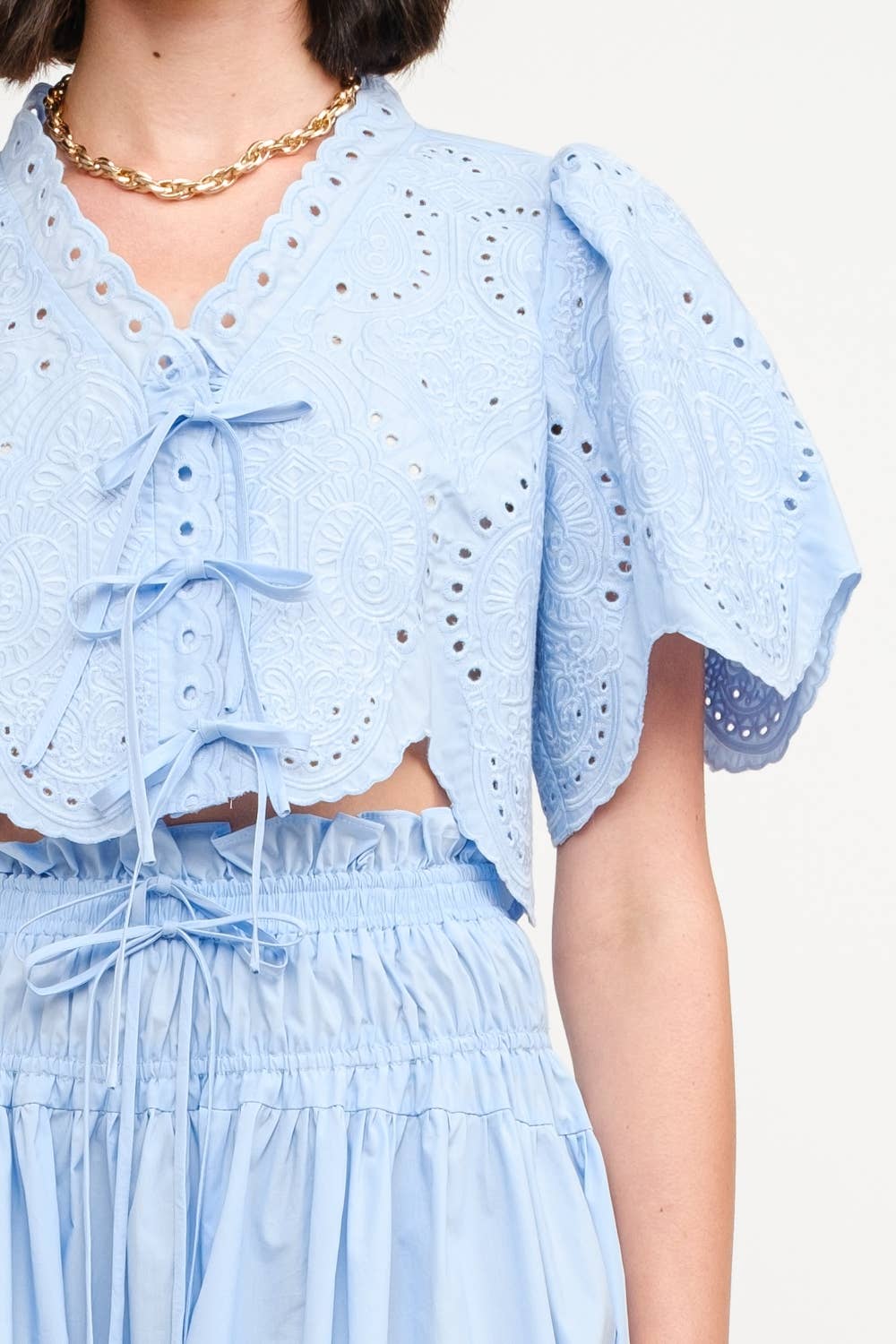 MARGOT BABY BLUE BLOUSE for wholesale on Faire4