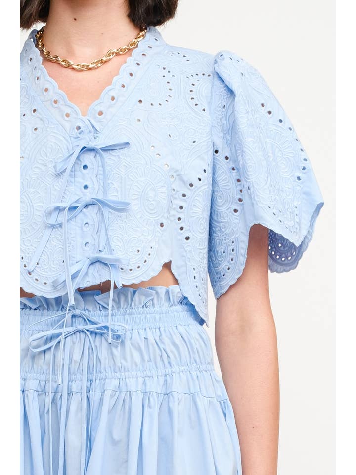 MARGOT BABY BLUE BLOUSE for wholesale on Faire4