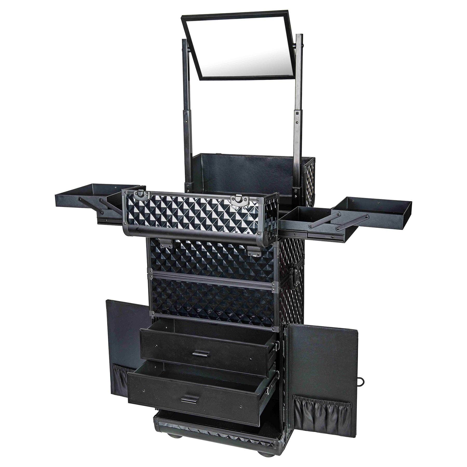 SHANY Cosmetics - Vente Boîte de rangement pour maquillage - Série REBEL Valise à roulettes pour maquilleurs professionnels5