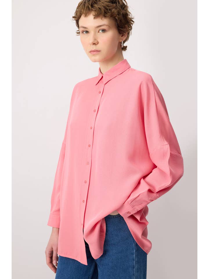 Pink T SLEEVE OVERSIZED SHIRT for wholesale on Faire