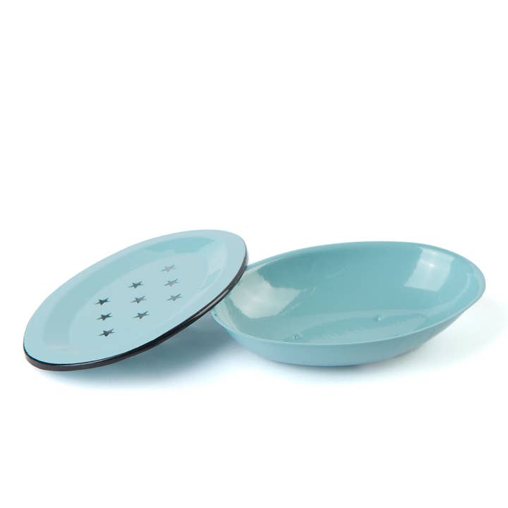 Factory Direct Craft - Wholesale Bath Soap Dish - Metal Enamelware Soap Dish with Black Rim - Select Color 7