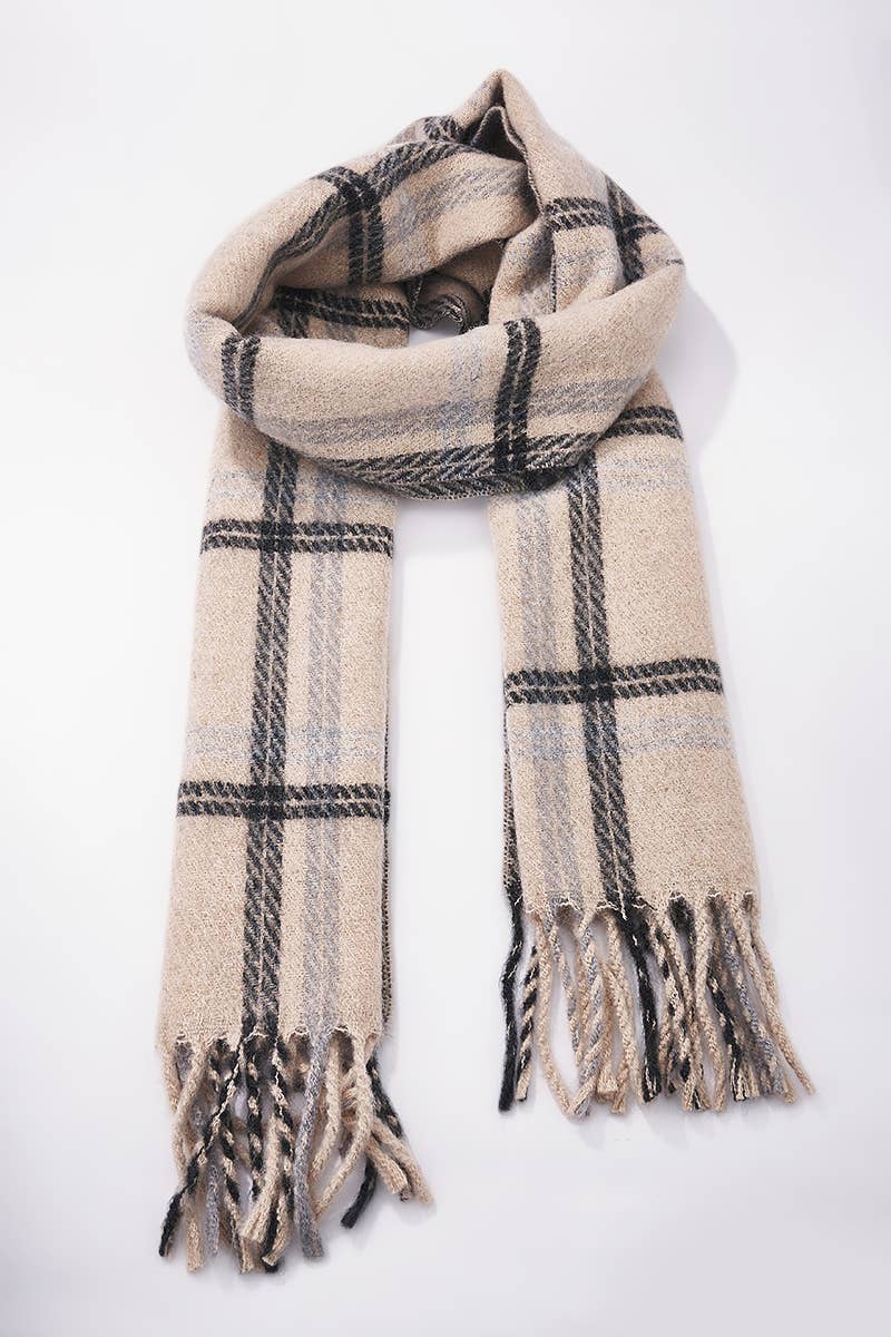 BYREN | ÉLINE L'ATELIER - Wholesale Scarf - Women's - Checked wool scarf FL201DF5
