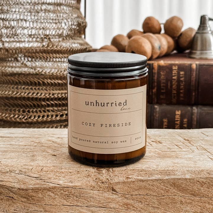 Unhurried Home - Wholesale Jar/Filled Candle - Cozy Fireside - Unhurried Handmade Candle