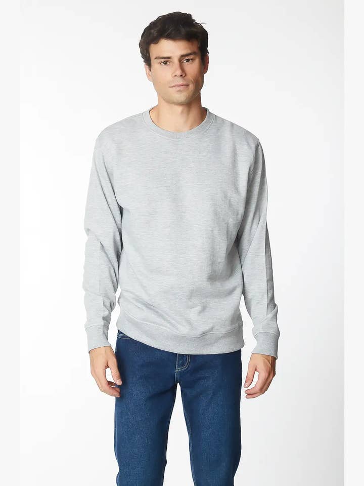 FLEECE SWEATSHIRT MET RONDE HALS VOOR HEREN voor wholesale door Hawk's Bay