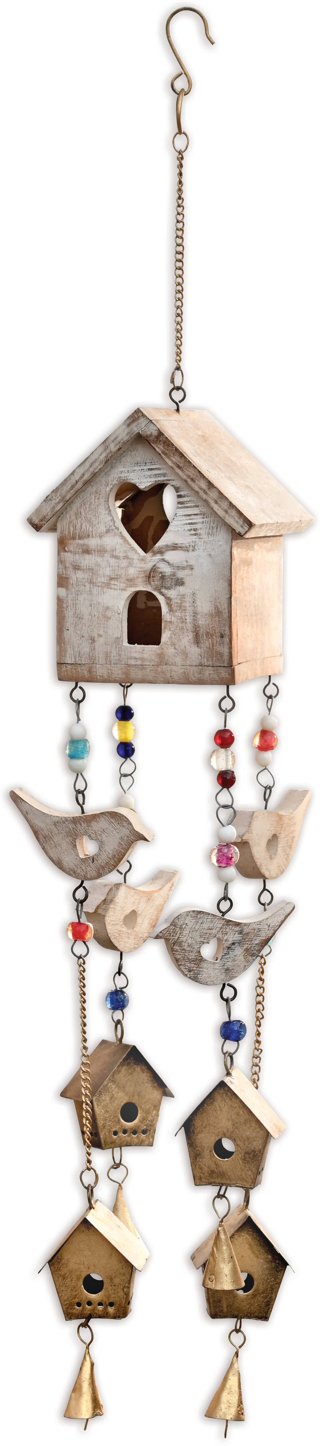 Sunset Vista Designs - Vendita all'ingrosso Campanelle a vento - Casetta per uccelli bianca con uccello e - 953460