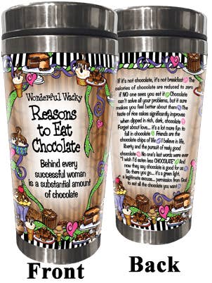 Skäl att äta choklad rostfritt stål Tumbler för wholesale av Suzy Toronto Wholesale