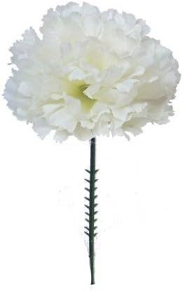 Larksilk - Wholesale Artificial Flowers - 100 Cream White Silk Carnation Picks - Elegant Home Decor