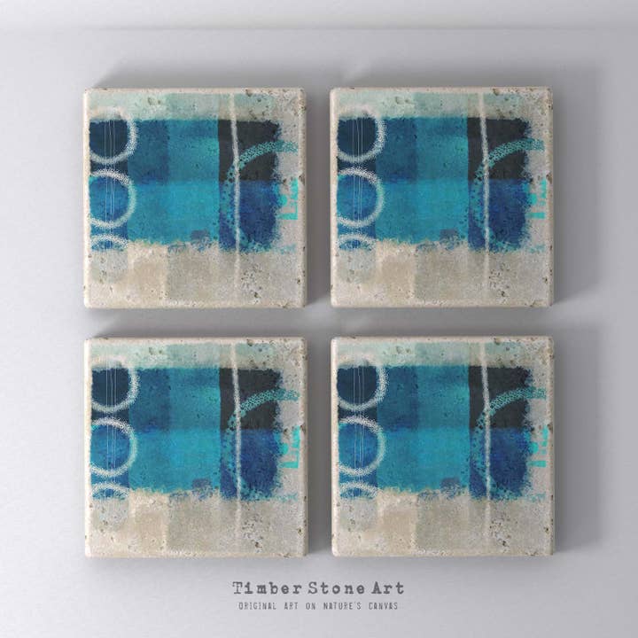 SET_ABS23_540 - Set van 4 Onderzetters van Natuursteen voor wholesale door Timber Stone Art