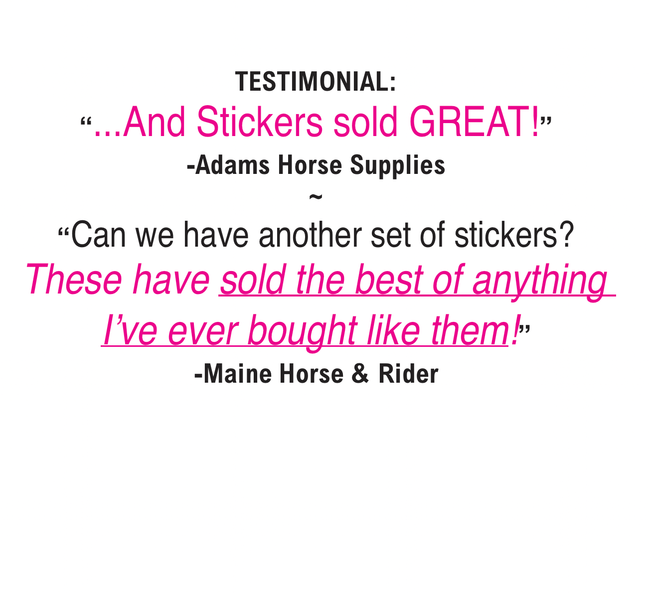 Horse Hollow Press - Wholesale Sticker - 3" Tumbler Horse Sticker / Show Horse Wraps / WATERPROOF2
