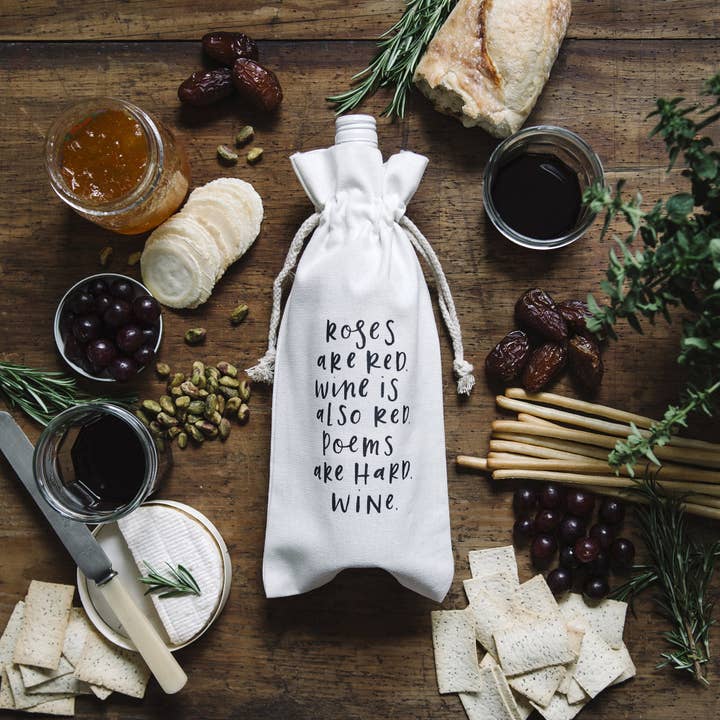 In the Daylight – Großhandel Flaschentüte – Roses Are Red Canvas Weinbeutel3