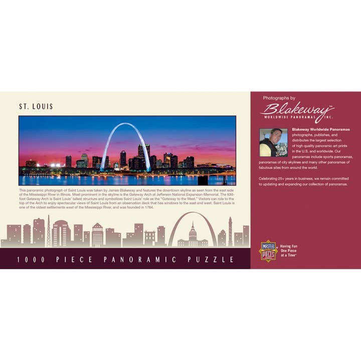 Masterpieces Puzzles - Wholesale Puzzle - Adult - St. Louis 1000 Piece Panoramic Puzzle