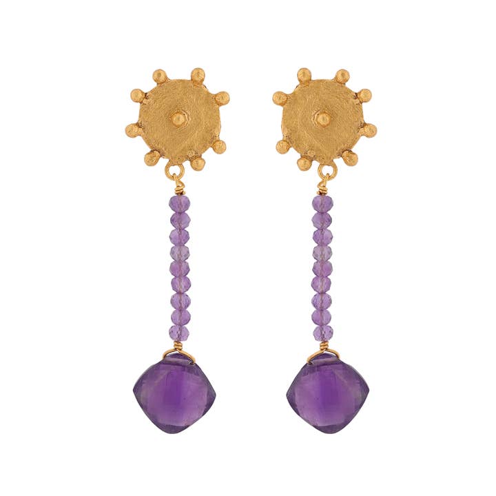OSIRIS Amethyst Earrings for wholesale by Isabel Lamadrid