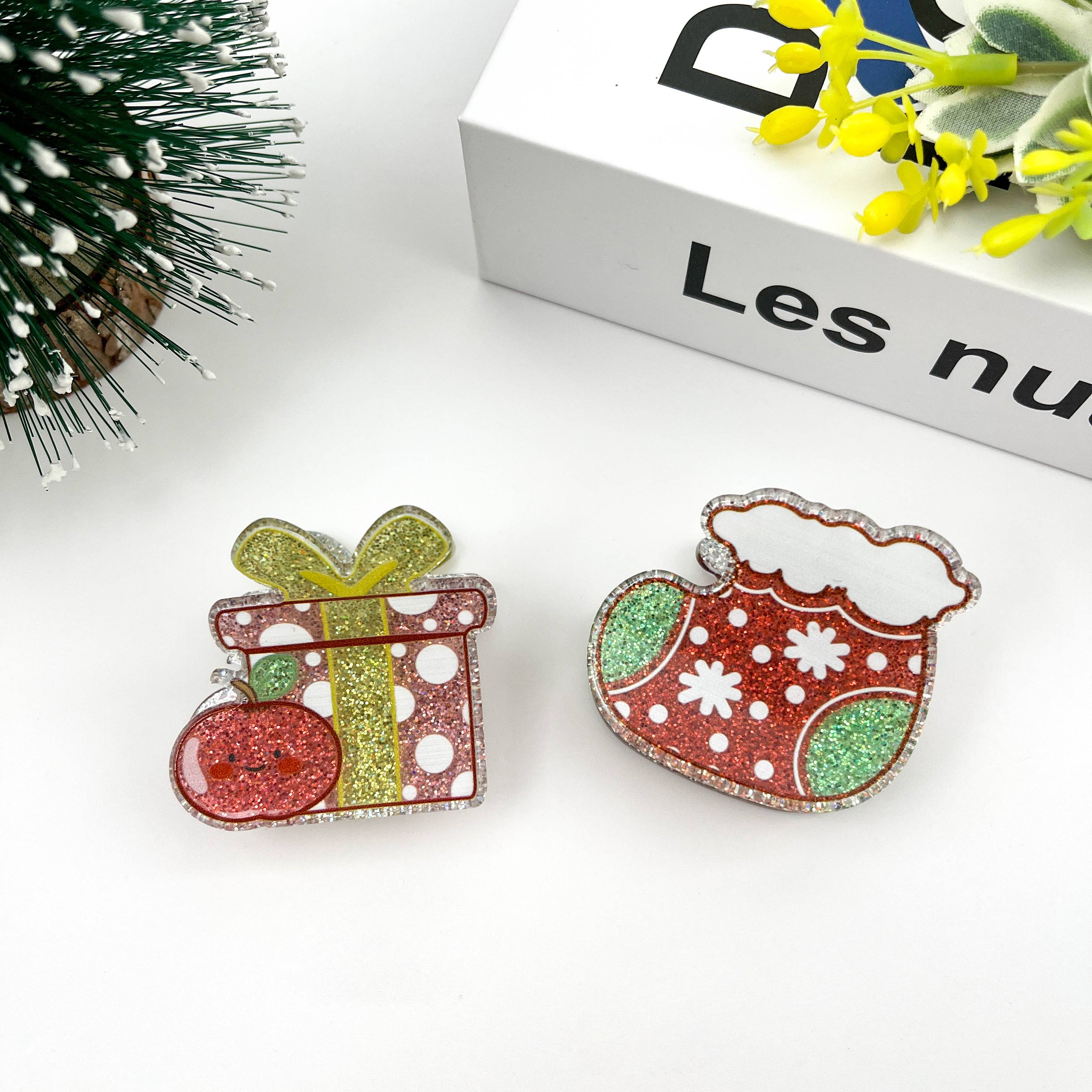 TheDivaSoap - Venta al por mayor Horquilla para el pelo - Mujer - Pinza para el pelo brillante con forma de árbol de Navidad, pinzas de la serie Christmas10