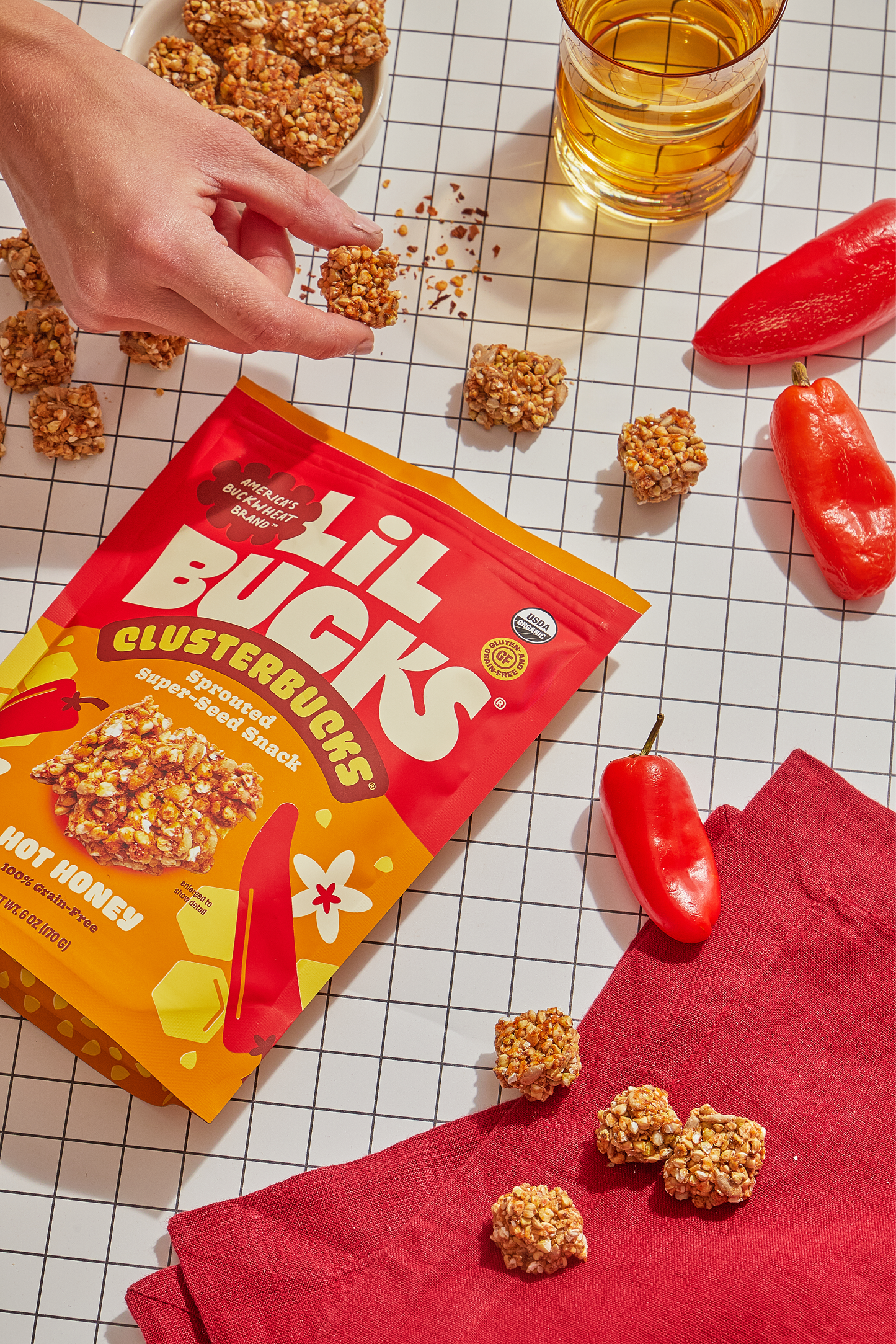 Lil Bucks - Wholesale Snack Bar - Clusterbucks Gluten-Free Bites - Hot Honey - 6pk1