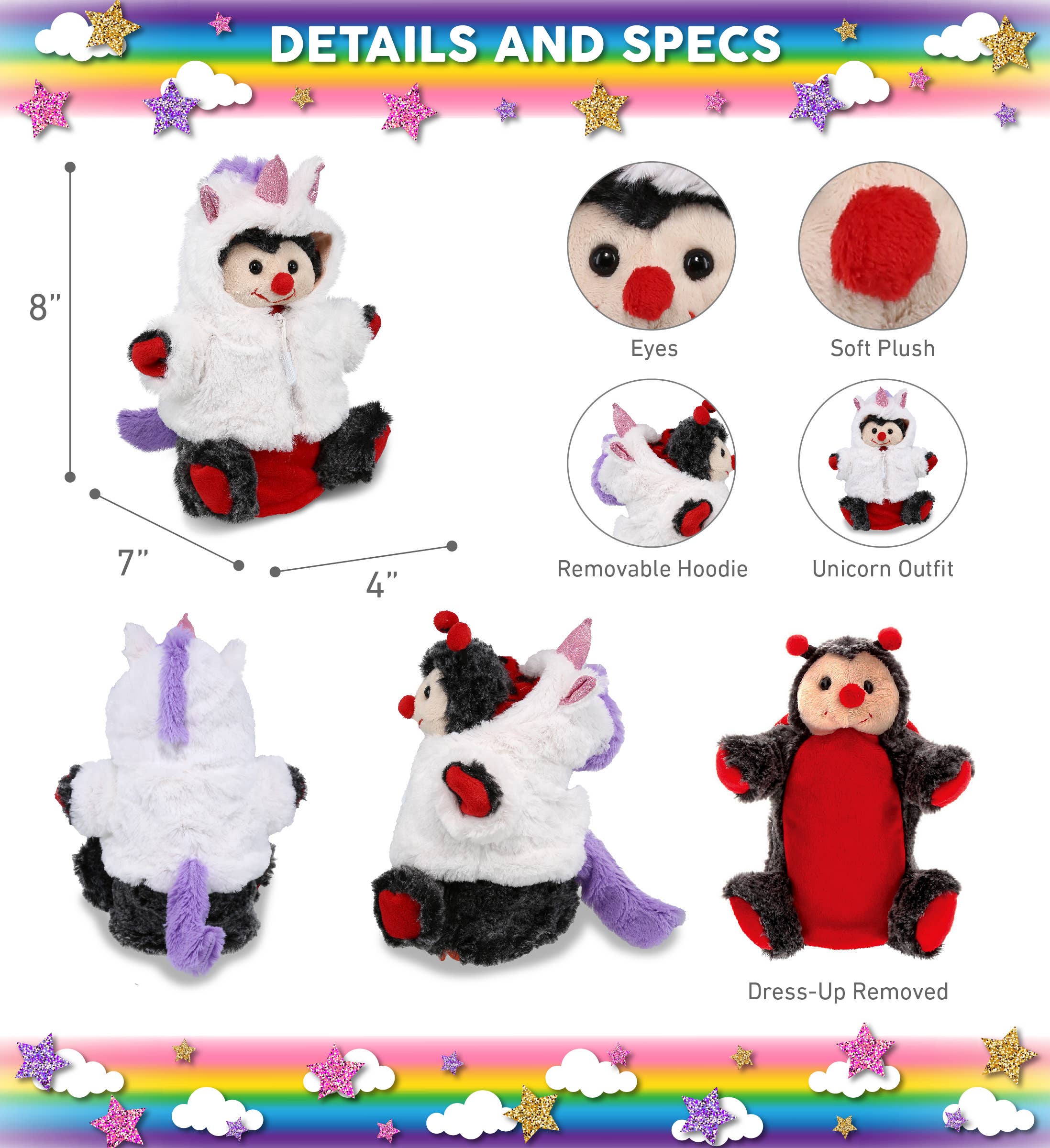 Cota Global – wholesale Fyllda/plyschleksaker - Barn och baby – Gosedjursenhörning - Supermjuk Gosedjurshanddocka - Nyckelpiga2