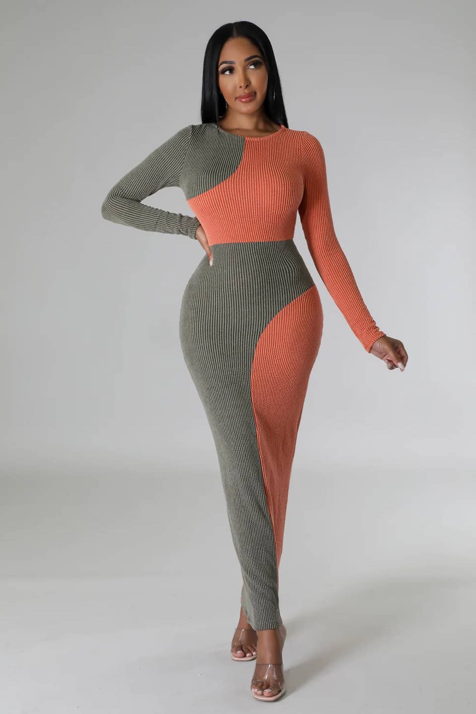 Boswell - Wholesale Dress - Women's - COLOR BLOCK MAXI DRESS4