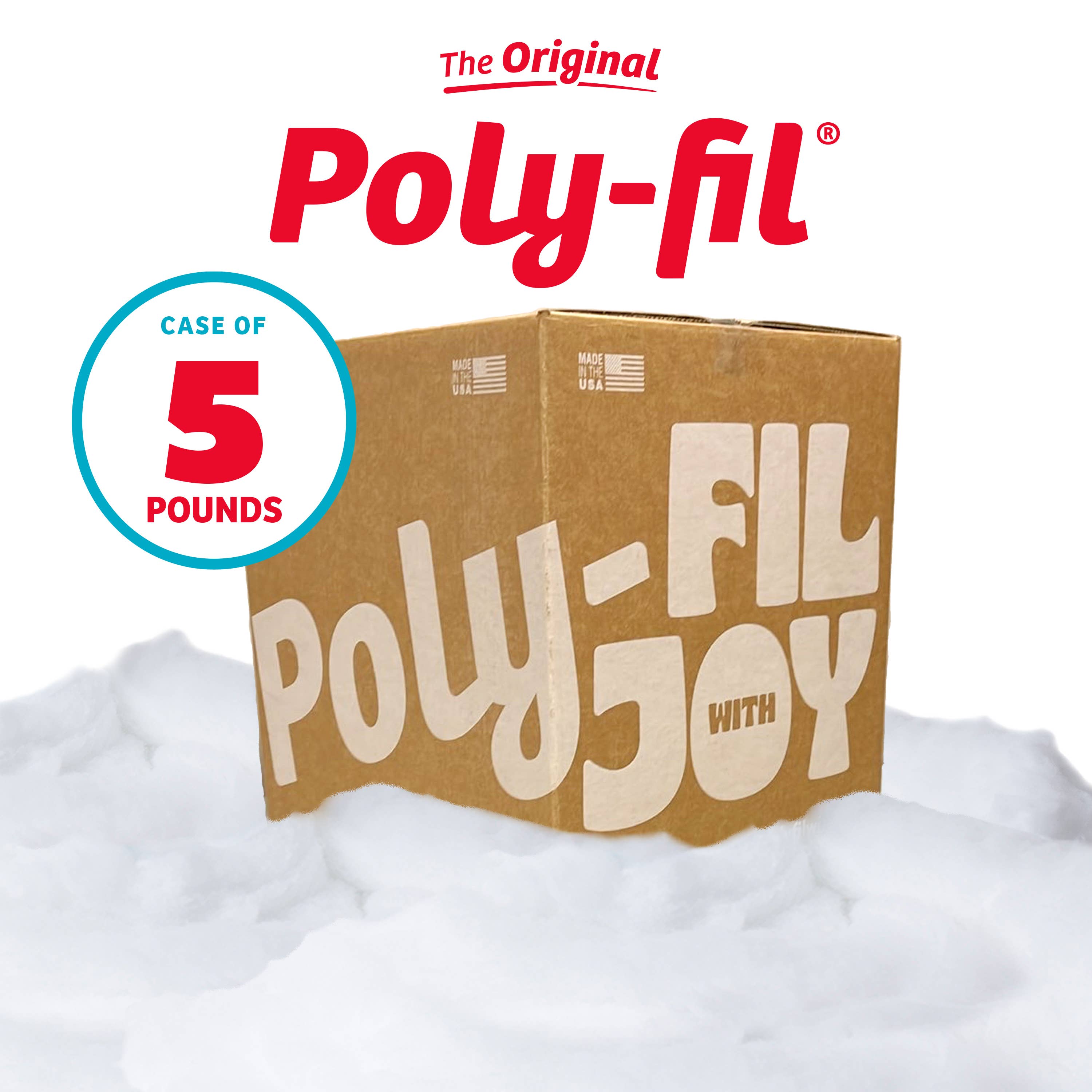 Poly-fil - Wholesale Craft Supplies - The Original Poly-fil® Premium Polyester Fiber Fill, 5lb Box