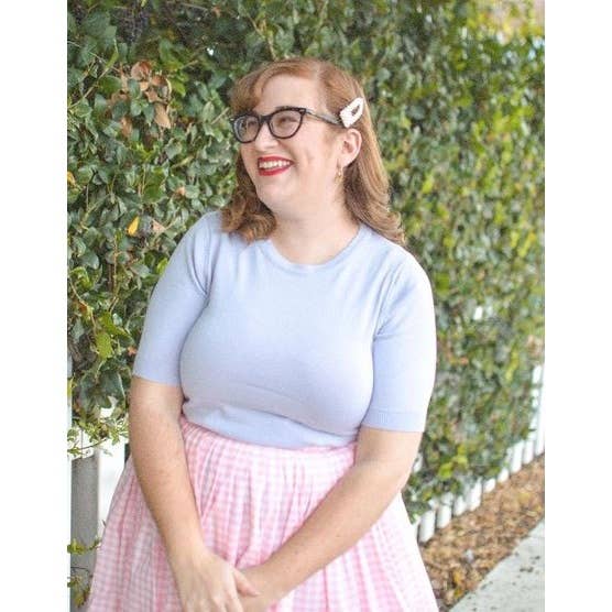 Mak – Engroshandel Strikket top - Dame – Halv-ærmet Crewneck Letvægts blød pullover Tee MK3664Y37