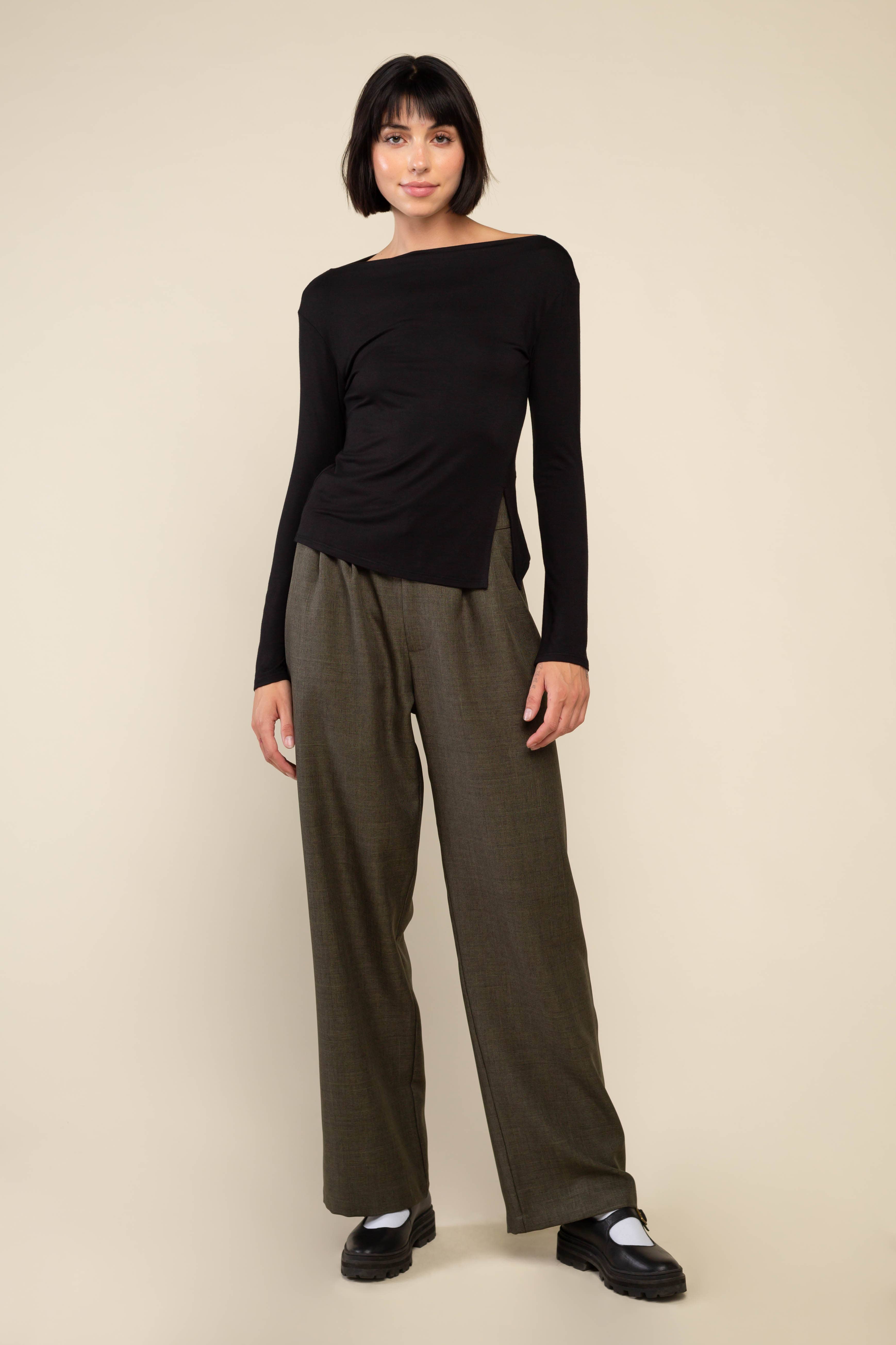 NLT – Großhandel Strickoberteil – Damen – Salem Langarmshirt mit U-Boot-Ausschnitt aus Bamboo Siro Basic7