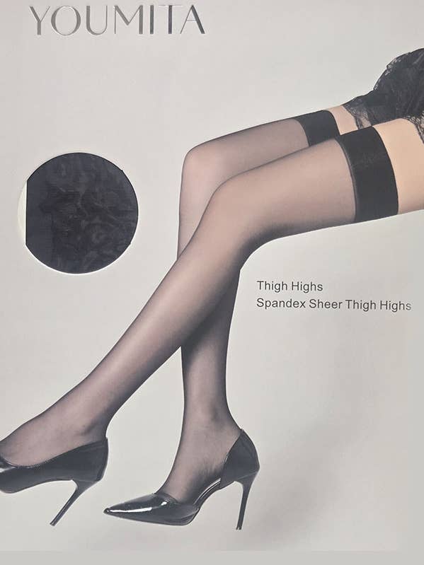 Youmita Sheer Spandex Oberschenkelhohe Strümpfe-11025-HSY-ONE-6 für den Großhandel von Best Underwear Line