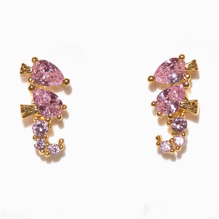 Sparkling Seahorse Studs for wholesale by Girls Crew
