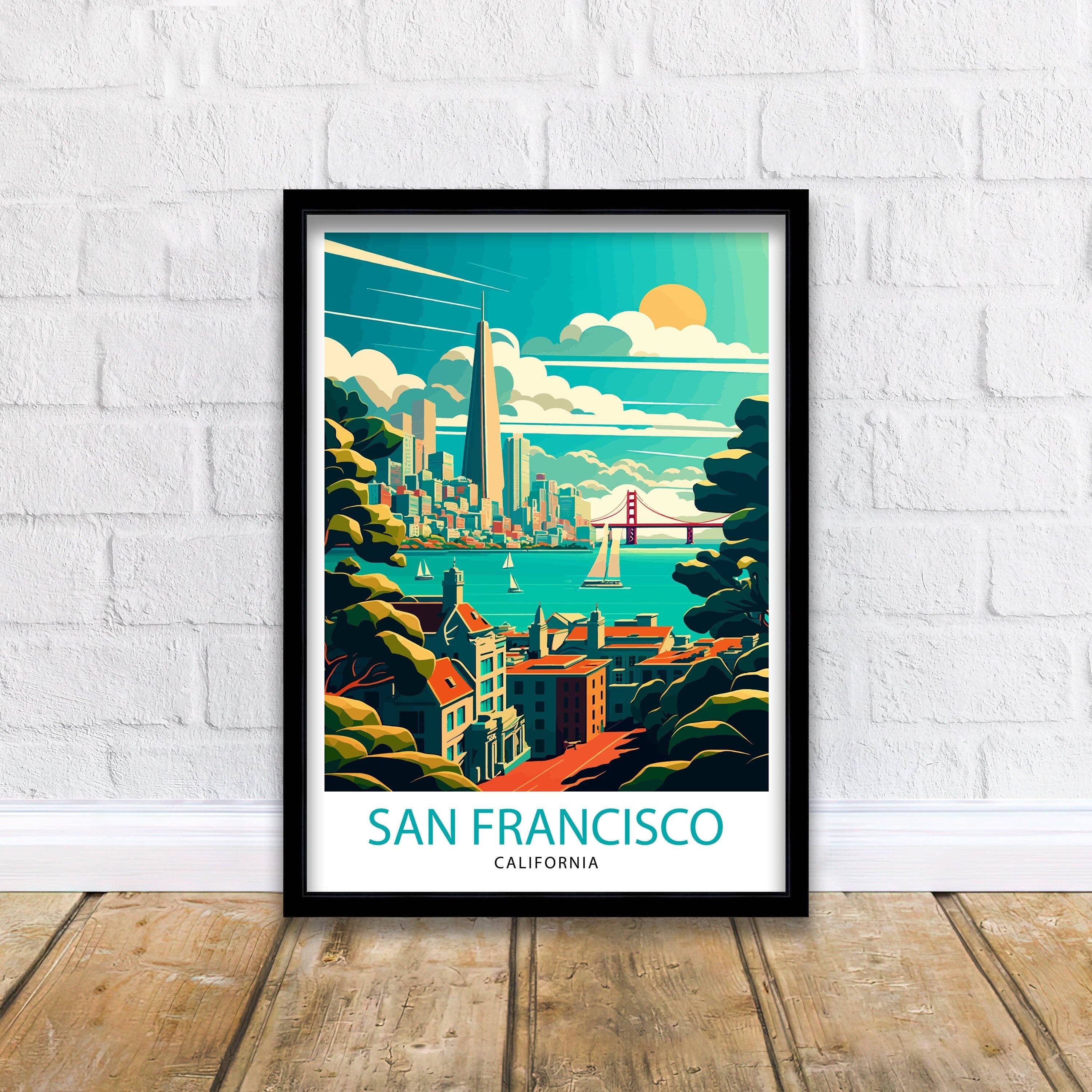 InkNPrintz – wholesale Art print – San Francisco Travel Poster San Francisco Wall Art San Francisco Illustration San Francisco Poster Gift For San Francisco San Francisco Home0