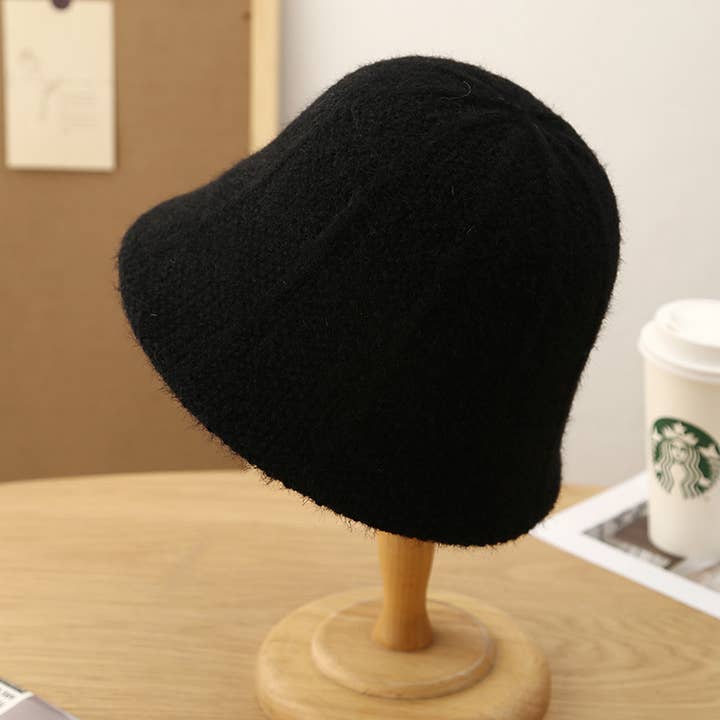 ACCITY - Wholesale Bucket Hat - Women's - ROUND TOP NEW STRIPED PLUSH KNIT BUCKET HAT_CWAB2860