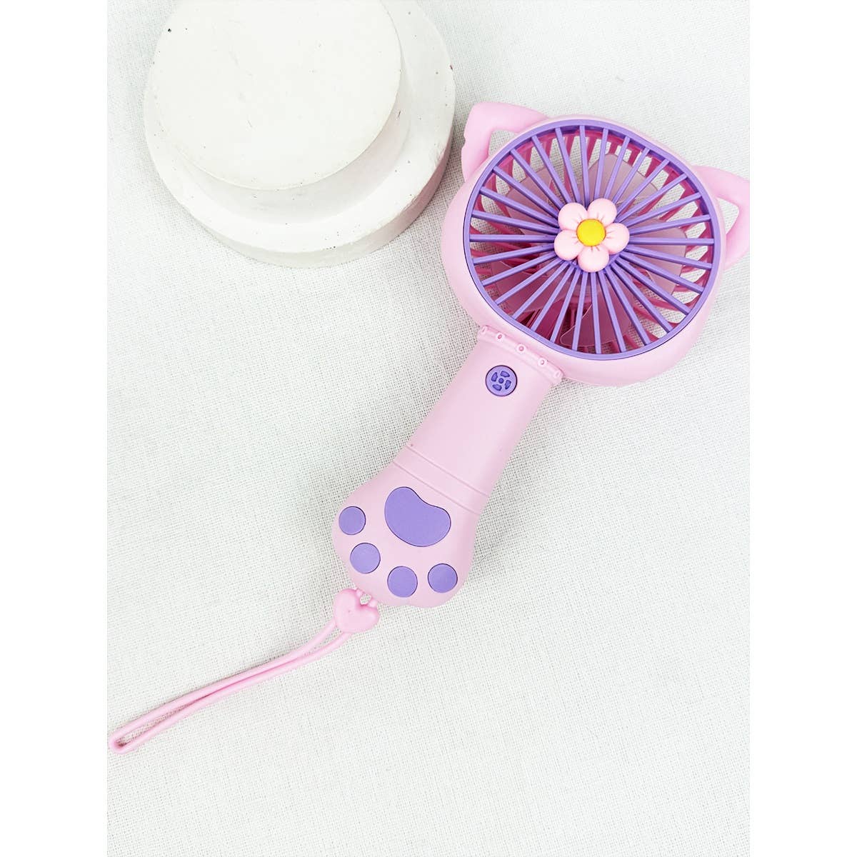 MIX COLOR Cute Paw Portable Hand Fan with strap for wholesale on Faire2