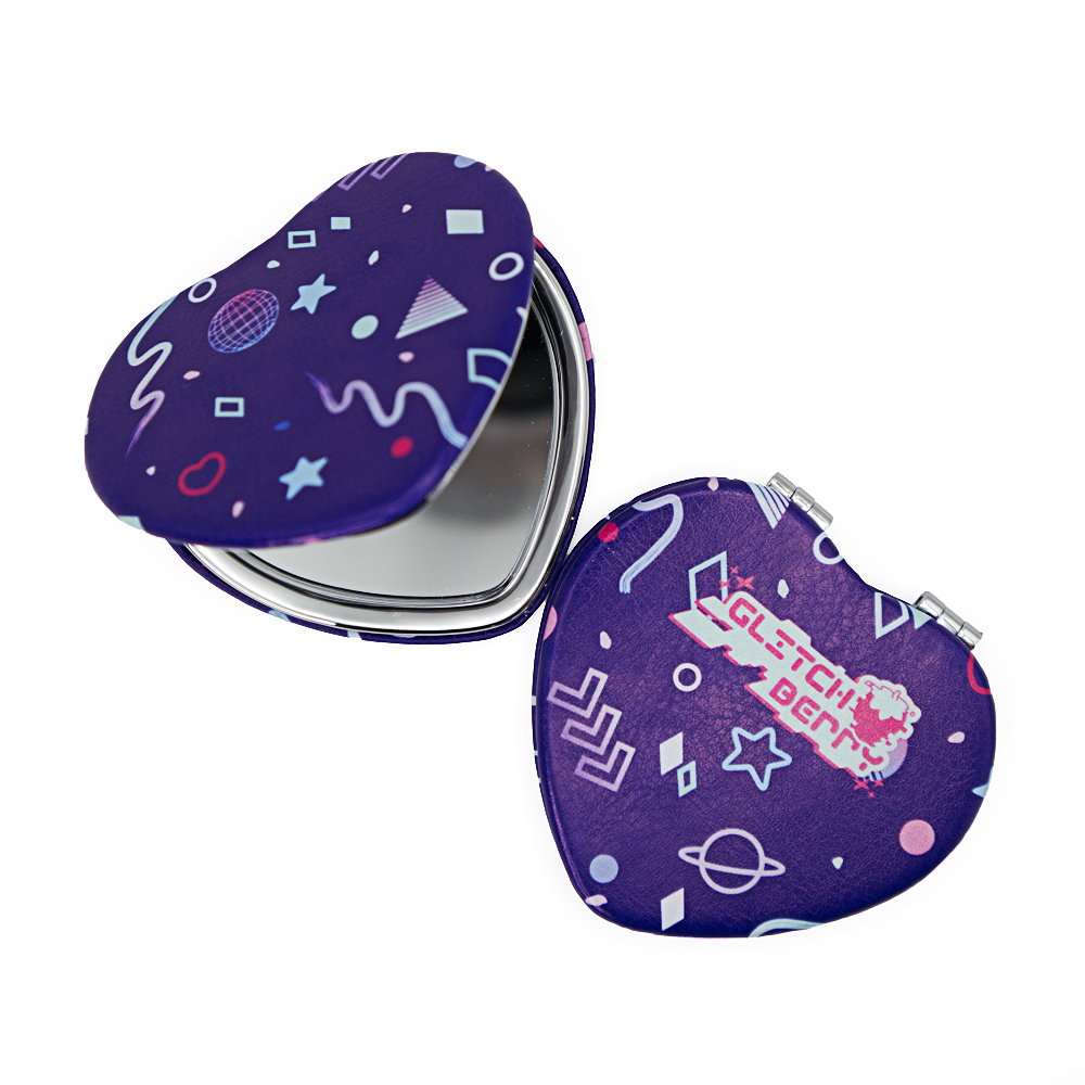 Glitchberry - Wholesale Compact Mirror - Vapor Party Heart-Shaped Compact Mirror4