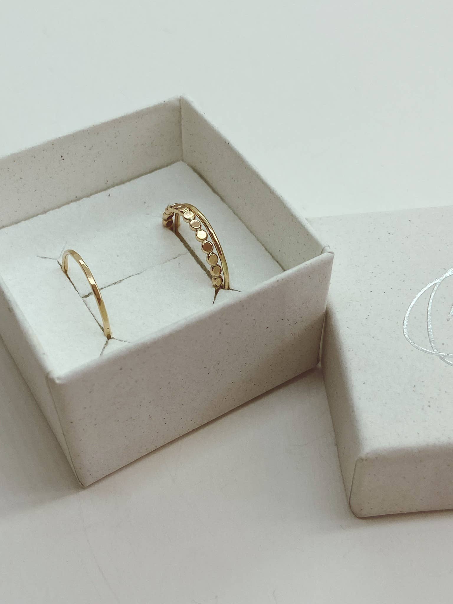 AVA Handmade Jewelry - Wholesale Band/Stacked Ring - Stacking 3 rings set, stackable, beaded, hammered ,thin2