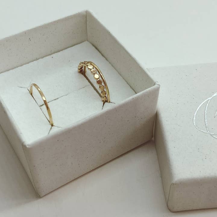 AVA Handmade Jewelry - Wholesale Band/Stacked Ring - Stacking 3 rings set, stackable, beaded, hammered ,thin2