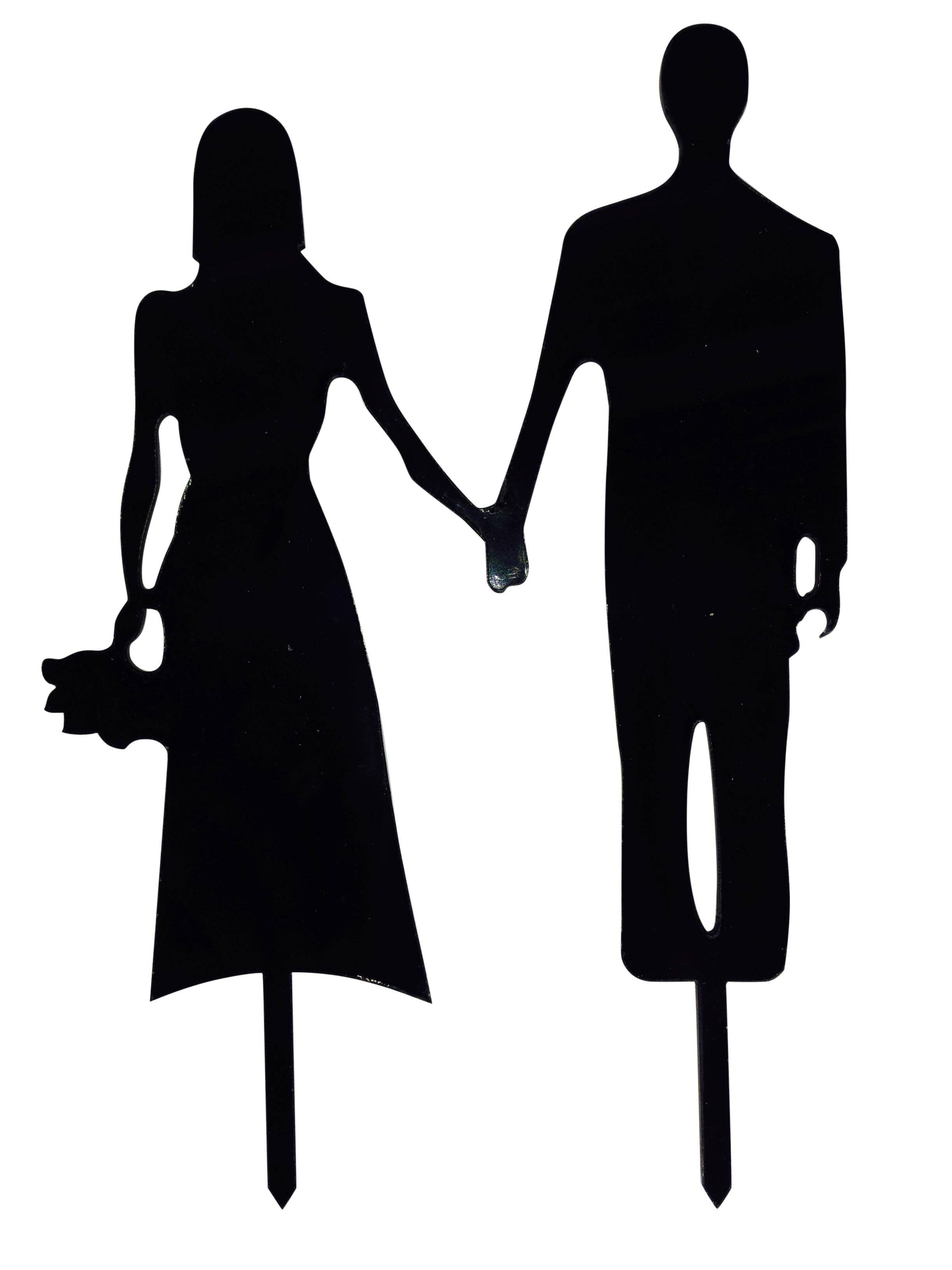 17 Main - Wholesale Cake/Cupcake Topper - Wedding Couple Silhouette Acrylic Cake Topper1